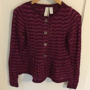 Matilda Jane Grape Leaf Peplum Cardigan